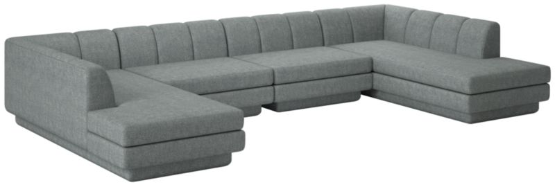 Viewing product image Yarrow 4-Piece U-Shaped Sectional Sofa Nomad Charcoal - image 1 of 7