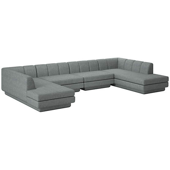 Yarrow 4-Piece U-Shaped Sectional Sofa Nomad Charcoal