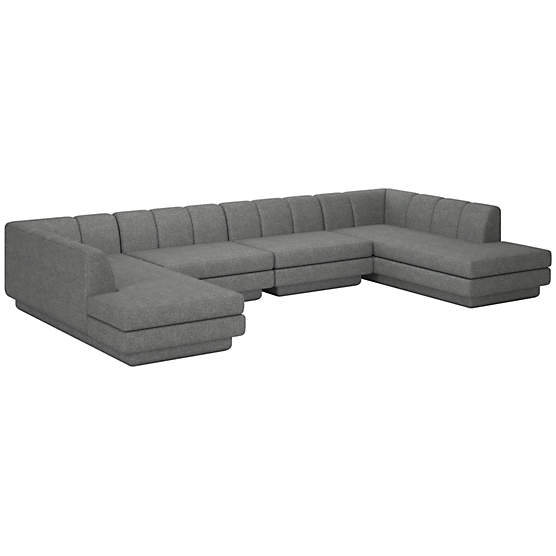 Yarrow 4-Piece U-Shaped Sectional Sofa Hatch Charcoal