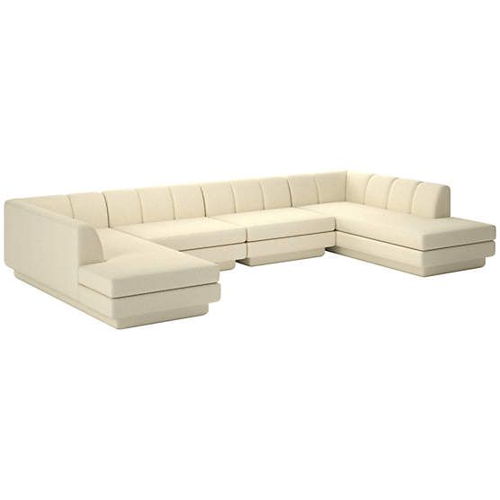 Yarrow 4-Piece U-Shaped Sectional Sofa Bloce Cream