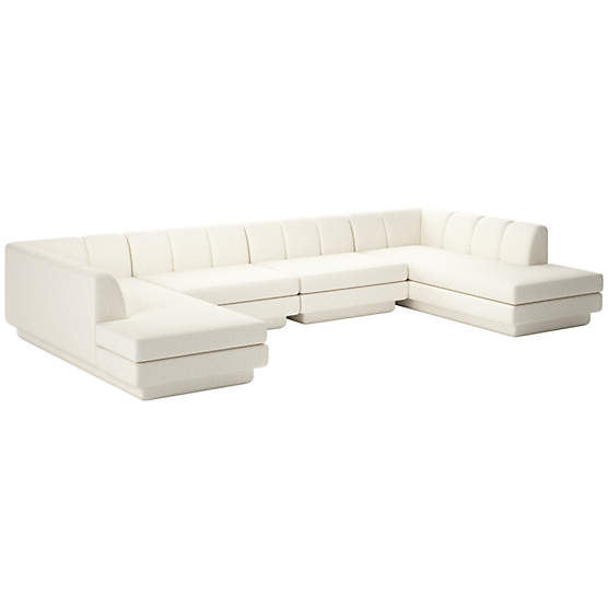 Yarrow 4-Piece U-Shaped Sectional Sofa Wooly Sand