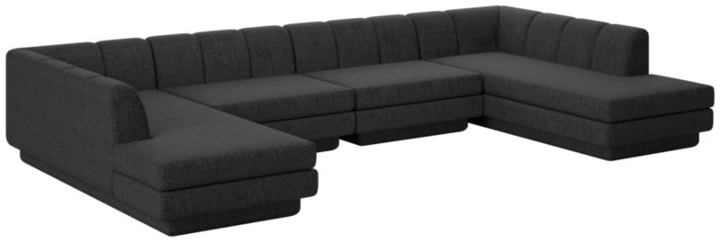 Viewing product image Yarrow 4-Piece U-Shaped Sectional Sofa Bloce Noir - image 1 of 7