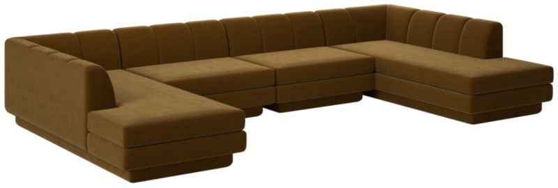 Viewing product image Yarrow 4-Piece U-Shaped Sectional Sofa Como Cognac - image 1 of 12