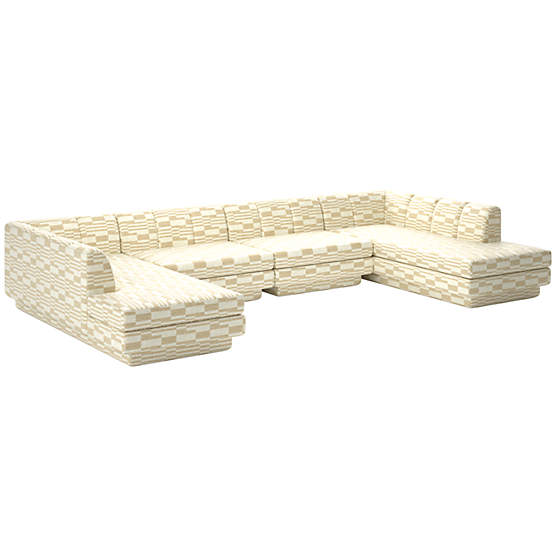 Yarrow 4-Piece U-Shaped Sectional Sofa Piano Cloud