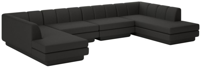 Viewing product image Yarrow 4-Piece U-Shaped Sectional Sofa Kanvas Ebony - image 1 of 7