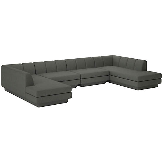 Yarrow 4-Piece U-Shaped Sectional Sofa Taylor Charcoal