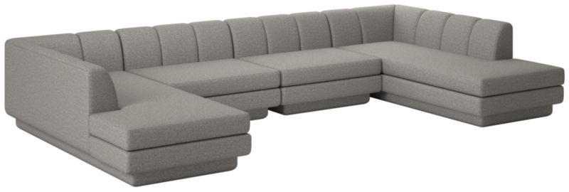 Viewing product image Yarrow 4-Piece U-Shaped Sectional Sofa Taylor Felt Grey - image 1 of 7