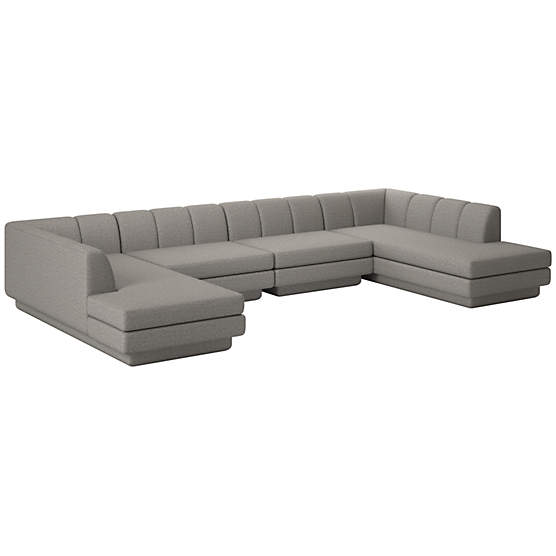 Yarrow 4-Piece U-Shaped Sectional Sofa Taylor Felt Grey