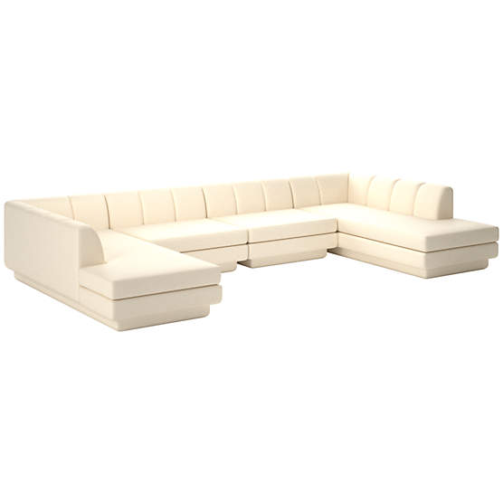 Yarrow 4-Piece U-Shaped Sectional Sofa Kanvas Sand