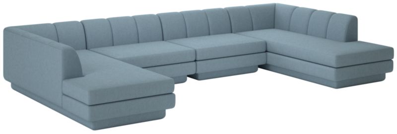 Viewing product image Yarrow 4-Piece U-Shaped Sectional Sofa Lisbon Wedgewood - image 1 of 7