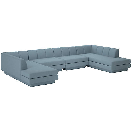 Yarrow 4-Piece U-Shaped Sectional Sofa Lisbon Wedgewood