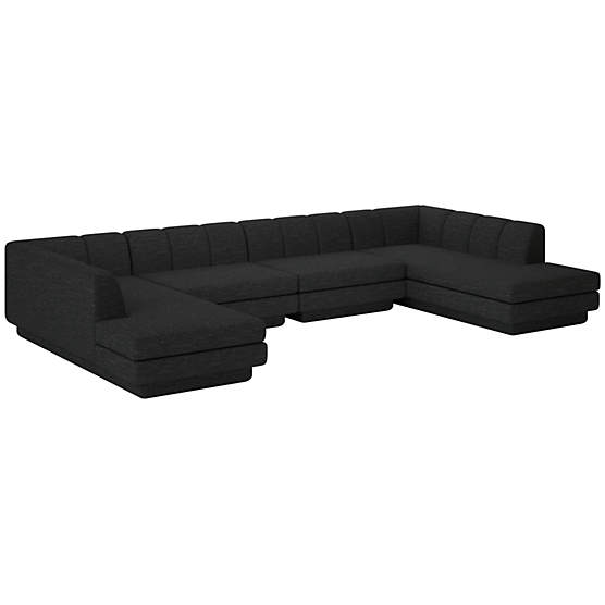 Yarrow 4-Piece U-Shaped Sectional Sofa Curious Ebony