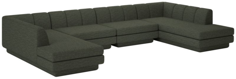 Viewing product image Yarrow 4-Piece U-Shaped Sectional SofaCurious Evergreen - image 1 of 7