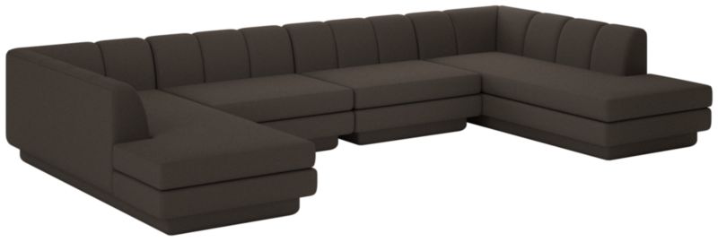 Viewing product image Yarrow 4-Piece U-Shaped Sectional Sofa Porto Graphite - image 1 of 12