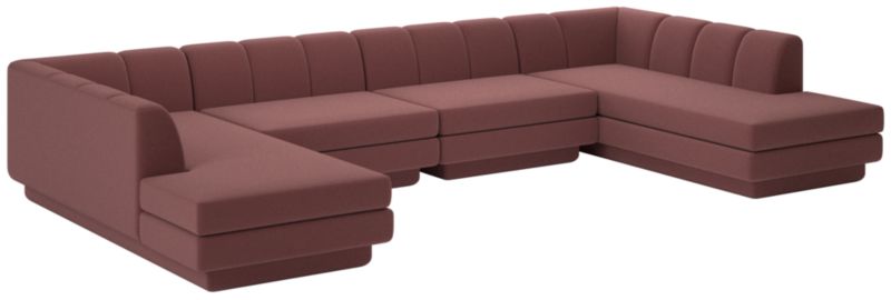 Viewing product image Yarrow 4-Piece U-Shaped Sectional Sofa Lisbon Rose Brown - image 1 of 7