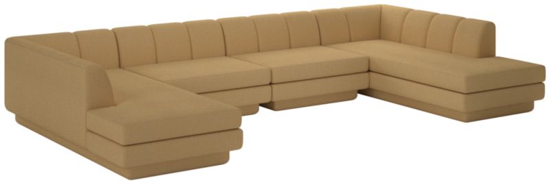 Viewing product image Yarrow 4-Piece U-Shaped Sectional Sofa Nomad Caramel - image 1 of 12