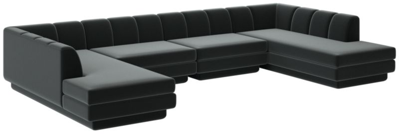 Viewing product image Yarrow 4-Piece U-Shaped Sectional Sofa Como Dark Grey - image 1 of 7