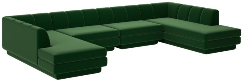 Viewing product image Yarrow 4-Piece U-Shaped Sectional Sofa Como Emerald - image 1 of 7