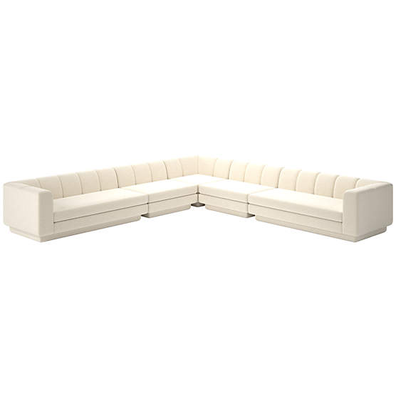 Yarrow 5-Piece L-Shaped Sectional Sofa Nomad Snow