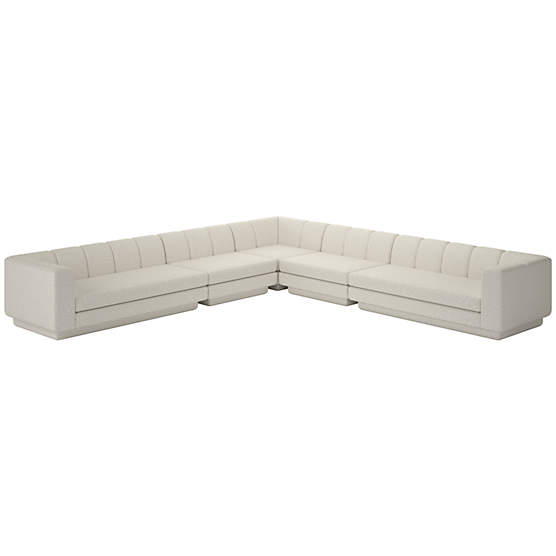 Yarrow 5-Piece L-Shaped Sectional Sofa Bloce Grey