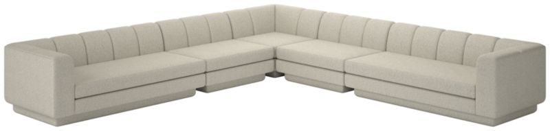 Yarrow 5-Piece L-Shaped Sectional Sofa Faux Sheepskin Natural - image 0 of 8