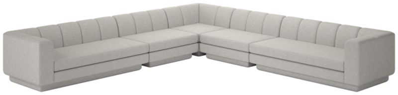 Yarrow 5-Piece L-Shaped Sectional Sofa Hatch Platinum - image 0 of 8