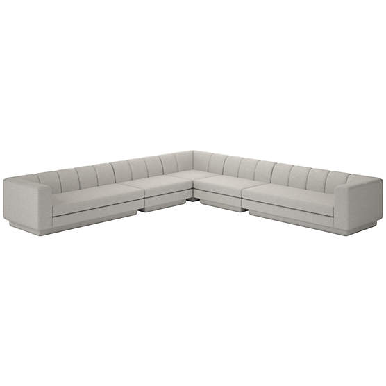 Yarrow 5-Piece L-Shaped Sectional Sofa Hatch Platinum