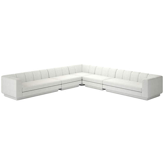 Yarrow 5-Piece L-Shaped Sectional Sofa Elliot Dove