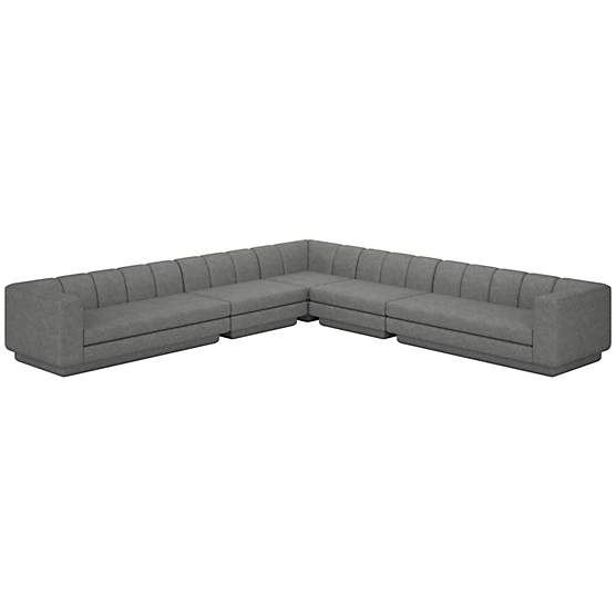 Yarrow 5-Piece L-Shaped Sectional Sofa Hatch Charcoal