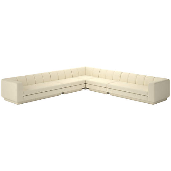 Yarrow 5-Piece L-Shaped Sectional Sofa Bloce Cream