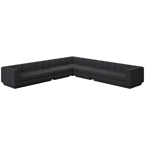 Yarrow 5-Piece L-Shaped Sectional Sofa Bloce Noir