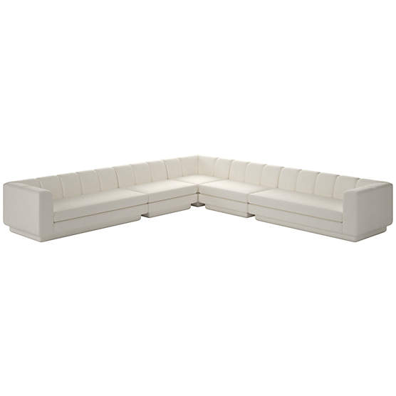 Yarrow 5-Piece L-Shaped Sectional Sofa Camila Oyster