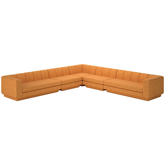 Yarrow 5-Piece L-Shaped Sectional Sofa Dream Ginger Tea