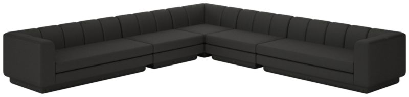 Yarrow 5-Piece L-Shaped Sectional Sofa Kanvas Ebony - image 0 of 8