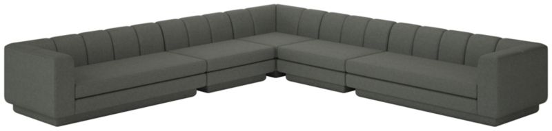 Yarrow 5-Piece L-Shaped Sectional Sofa Taylor Charcoal - image 0 of 8