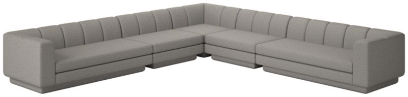 Yarrow 5-Piece L-Shaped Sectional Sofa Taylor Felt Grey - image 0 of 8