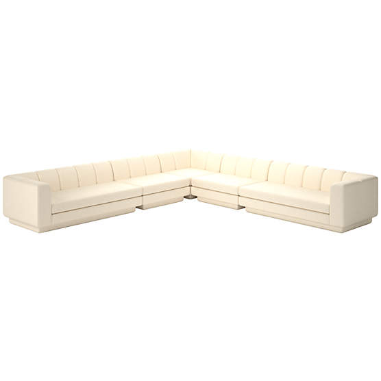 Yarrow 5-Piece L-Shaped Sectional Sofa Kanvas Sand