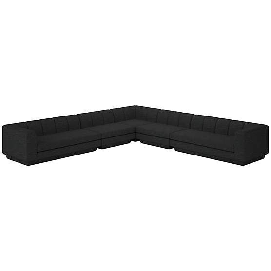 Yarrow 5-Piece L-Shaped Sectional Sofa Curious Ebony