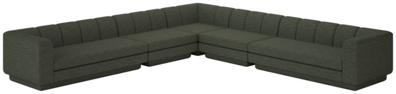 Yarrow 5-Piece L-Shaped Sectional Sofa Curious Evergreen - image 0 of 8