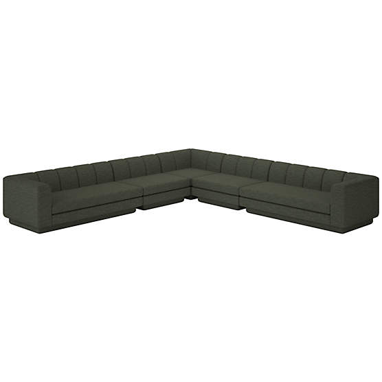 Yarrow 5-Piece L-Shaped Sectional Sofa Curious Evergreen