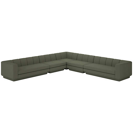 Yarrow 5-Piece L-Shaped Sectional Sofa Artisan Moss