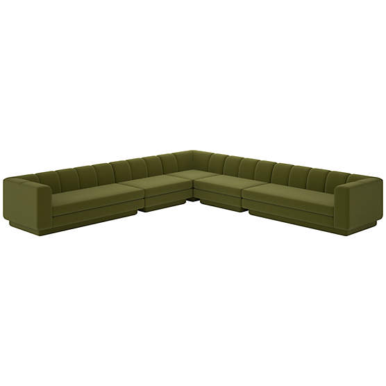 Yarrow 5-Piece L-Shaped Sectional Sofa Como Jade