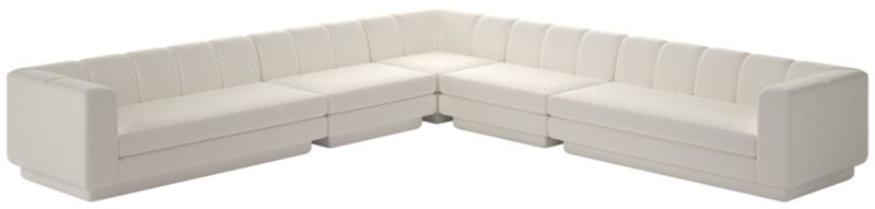 Viewing product image Yarrow 5-Piece L-Shaped Sectional Sofa Coverlet Snow - image 1 of 12