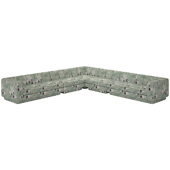 Yarrow 5-Piece L-Shaped Sectional Sofa Cranes Mint