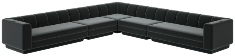 Yarrow 5-Piece L-Shaped Sectional Sofa Como Dark Grey - image 0 of 8