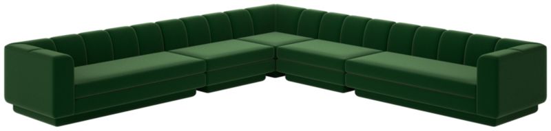 Yarrow 5-Piece L-Shaped Sectional Sofa Como Emerald - image 0 of 8