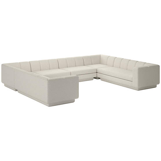 Yarrow 6-Piece U-Shaped Sectional Sofa Bloce Grey