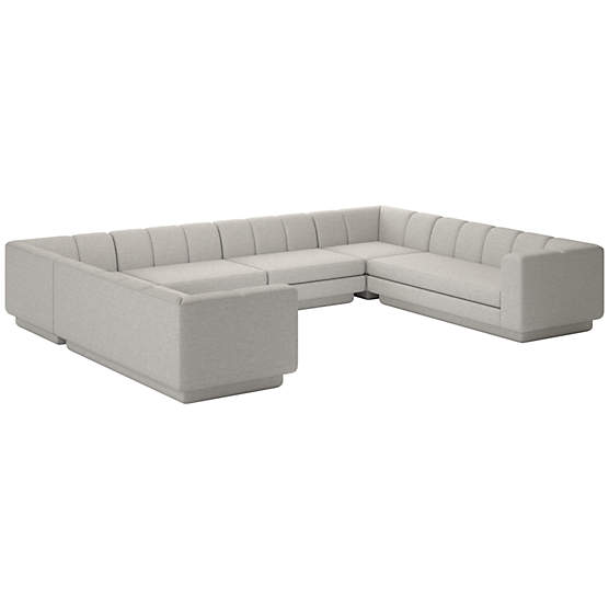 Yarrow 6-Piece U-Shaped Sectional Sofa Hatch Platinum