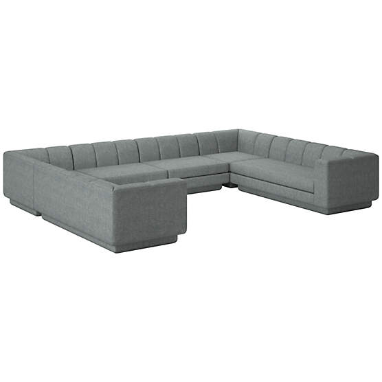 Yarrow 6-Piece U-Shaped Sectional Sofa Nomad Charcoal