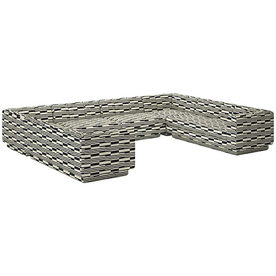 Yarrow 6-Piece U-Shaped Sectional Sofa Piano Domino